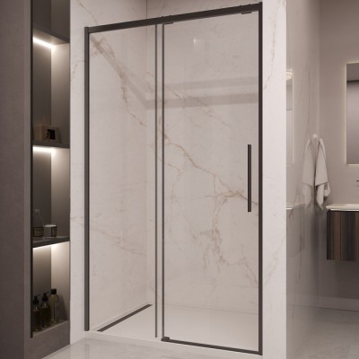 Душевая дверь Vincea Stella 110 VDS-1ST110CLB профиль черный, стекло прозрачное