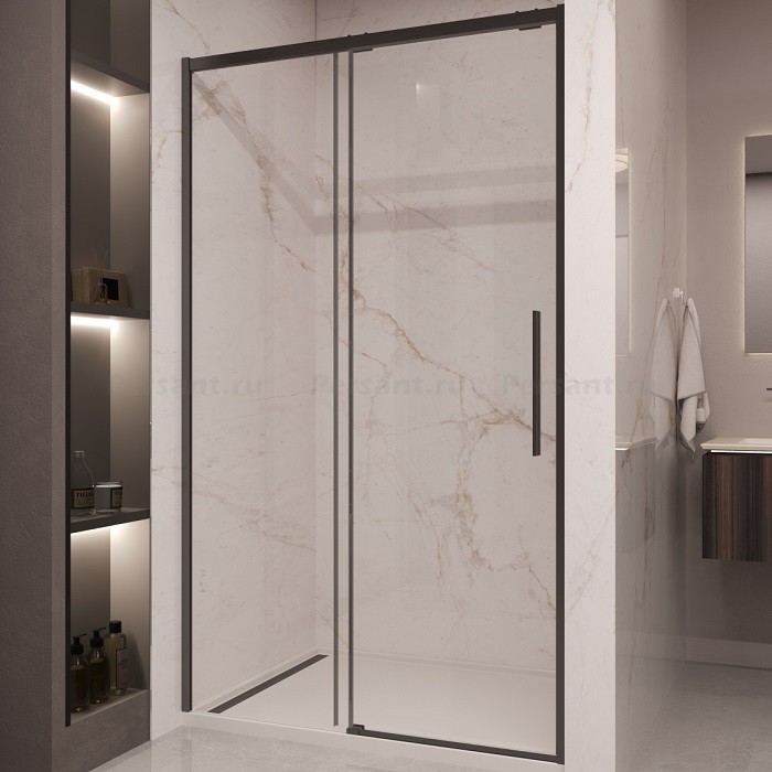 Душевая дверь Vincea Stella 120 VDS-1ST120CLB профиль черный, стекло прозрачное