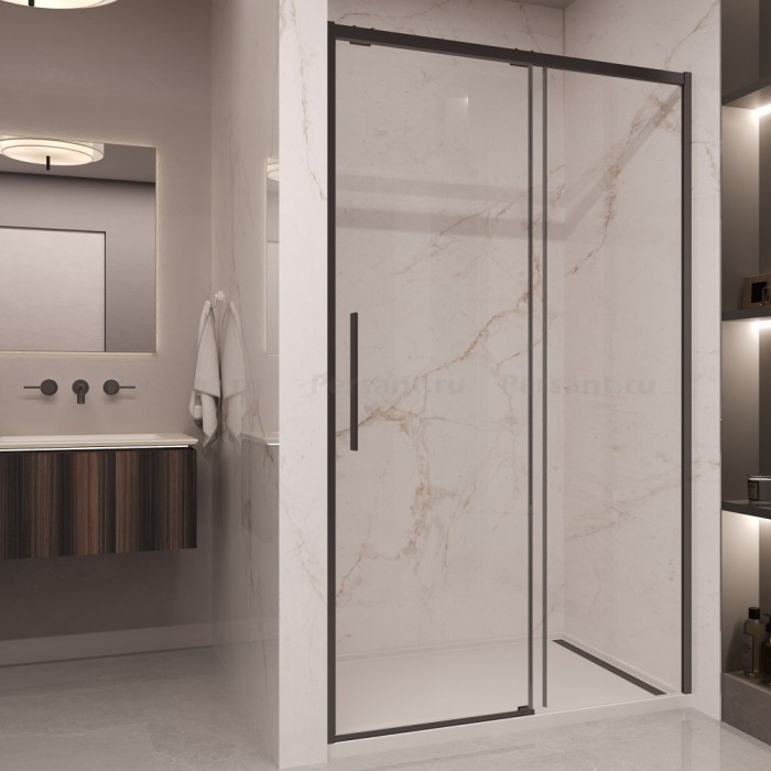 Душевая дверь Vincea Stella 120 VDS-1ST120CLB профиль черный, стекло прозрачное