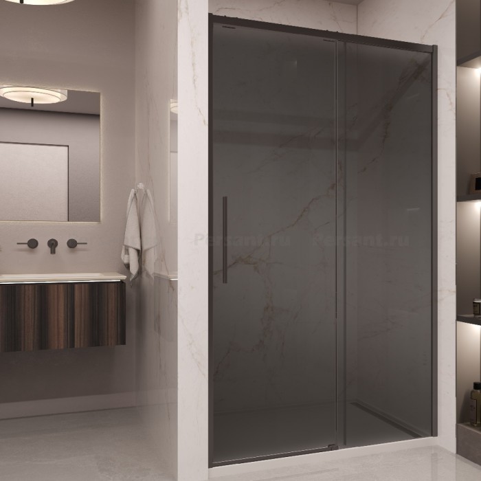 Душевая дверь Vincea Stella 120 VDS-1ST120CGB профиль черный, стекло тонированное
