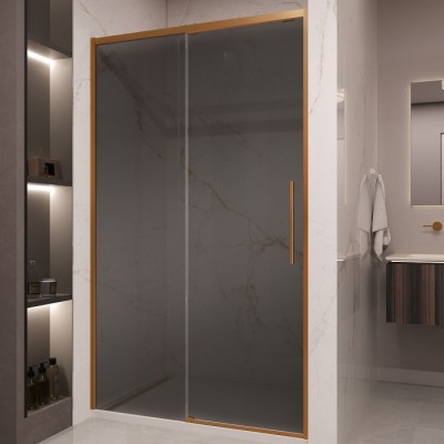 Душевая дверь Vincea Stella 120 VDS-1ST120CGBC медь брашированная, тонированное стекло
