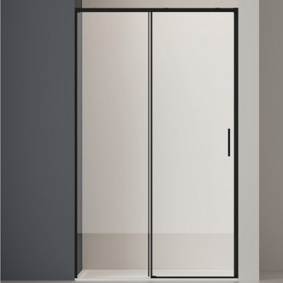 Душевая дверь Vincea Soft 2 110 см VDS-3SO2110CLB профиль черный, стекло прозрачное