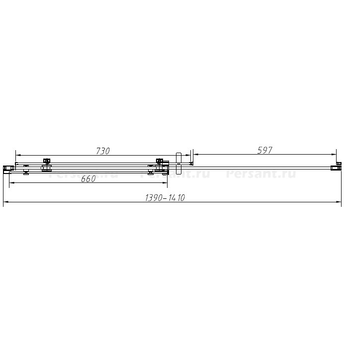Душевая дверь Vincea Como-N 140 VDS-4CN140CLB профиль черный, стекло прозрачное