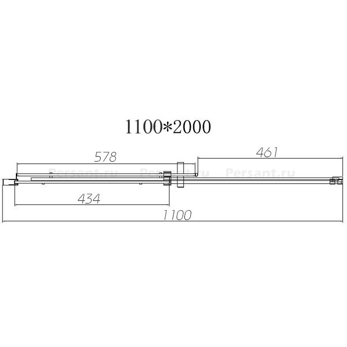 Душевая дверь Vincea Dice 110 VDS-4D110CL профиль хром, стекло прозрачное