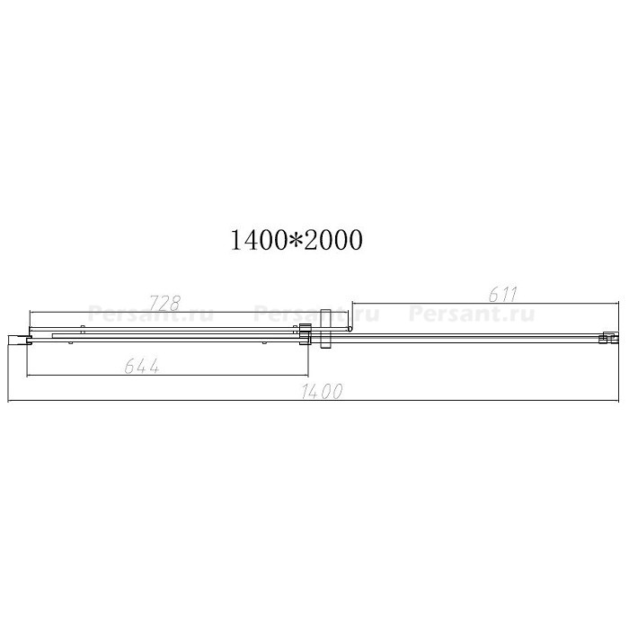 Душевая дверь Vincea Dice 140 VDS-4D140CL профиль хром, стекло прозрачное