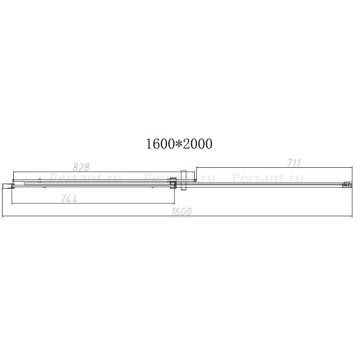 Душевая дверь Vincea Dice 160 VDS-4D160CL профиль хром, стекло прозрачное