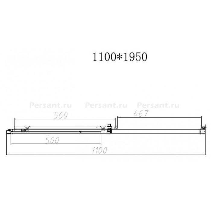 Душевая дверь Vincea Slim-N 110 VDS-4SN110CLB профиль черный, стекло прозрачное