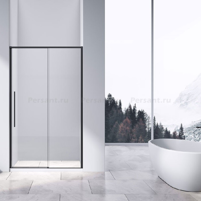 Душевая дверь Vincea Slim-N 110 VDS-4SN110CLB профиль черный, стекло прозрачное