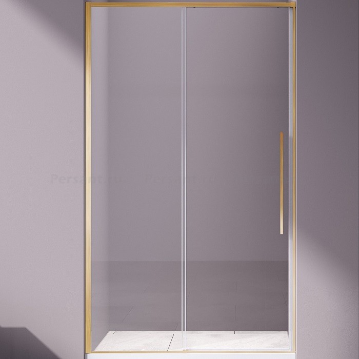 Душевая дверь Vincea Slim-N 110 VDS-4SN110CLG брашированное золото, стекло прозрачное