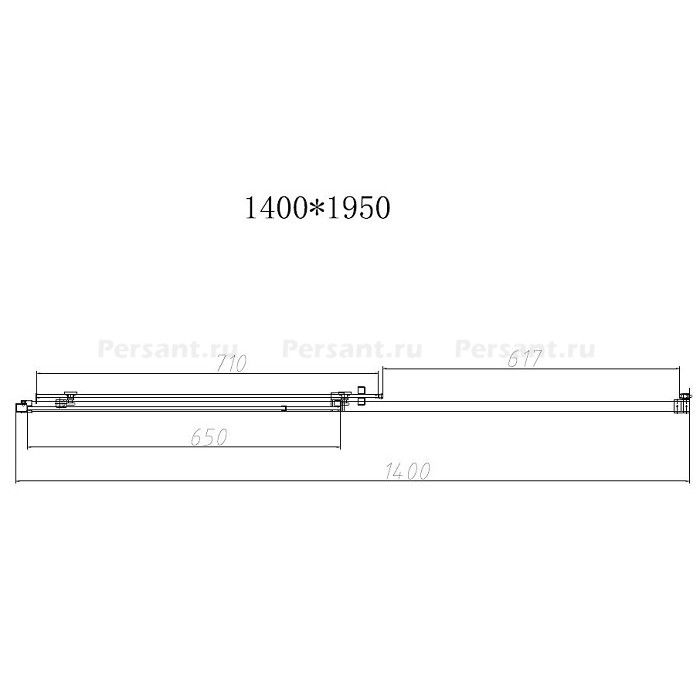 Душевая дверь Vincea Slim-N 140 VDS-4SN140CGB профиль черный, стекло тонированное