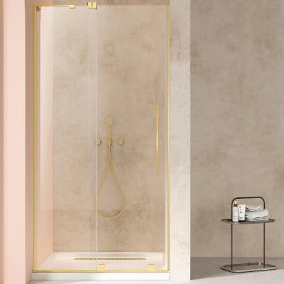 Душевая дверь Vincea Walk-In 120 VDS-4WSL120CLG-L левая, брашированное золото, стекло прозрачное