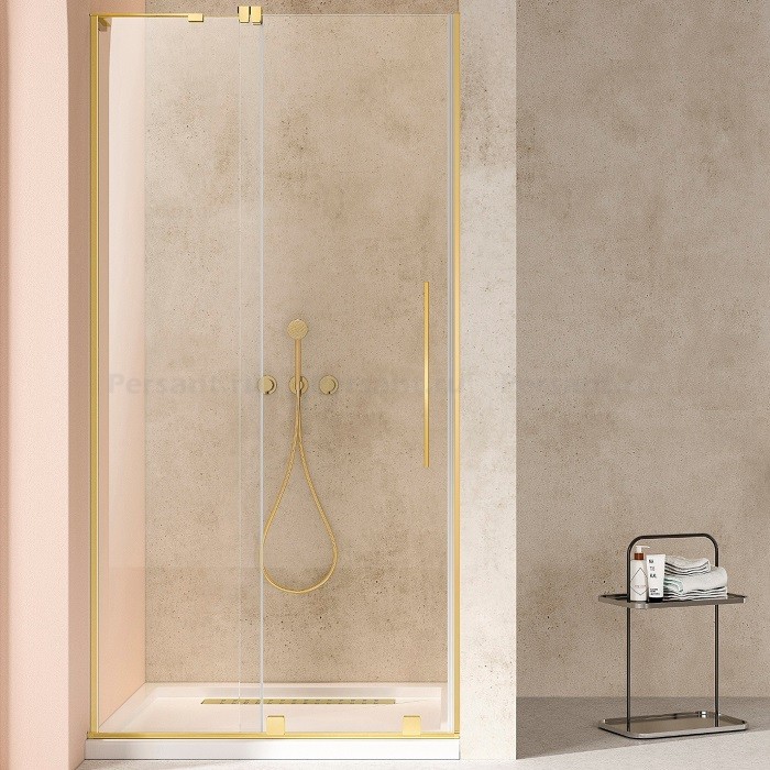 Душевая дверь Vincea Walk-In 120 VDS-4WSL120CLG-L левая, брашированное золото, стекло прозрачное