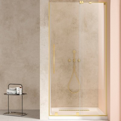 Душевая дверь Vincea Walk-In 120 VDS-4WSL120CLG-R правая, брашированное золото, стекло прозрачное