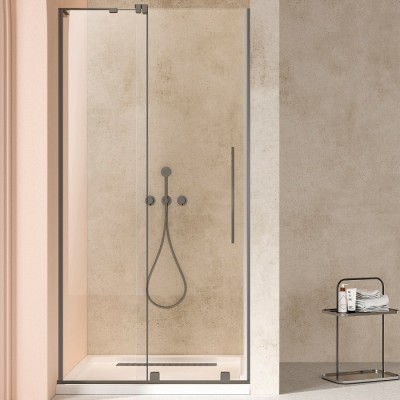 Душевая дверь Vincea Walk-In 120 VDS-4WSL120CLGM-L левая, вороненая сталь, стекло прозрачное