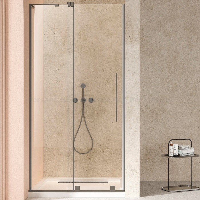 Душевая дверь Vincea Walk-In 120 VDS-4WSL120CLGM-L левая, вороненая сталь, стекло прозрачное