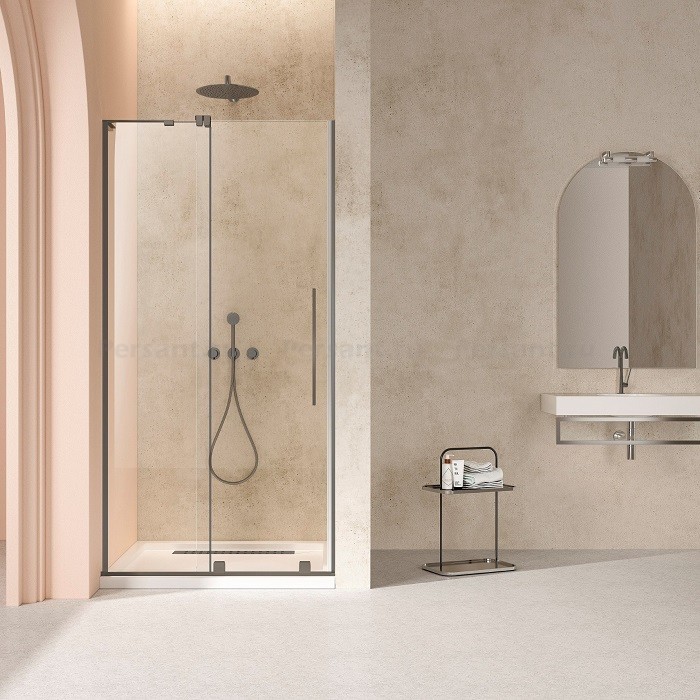 Душевая дверь Vincea Walk-In 120 VDS-4WSL120CLGM-L левая, вороненая сталь, стекло прозрачное