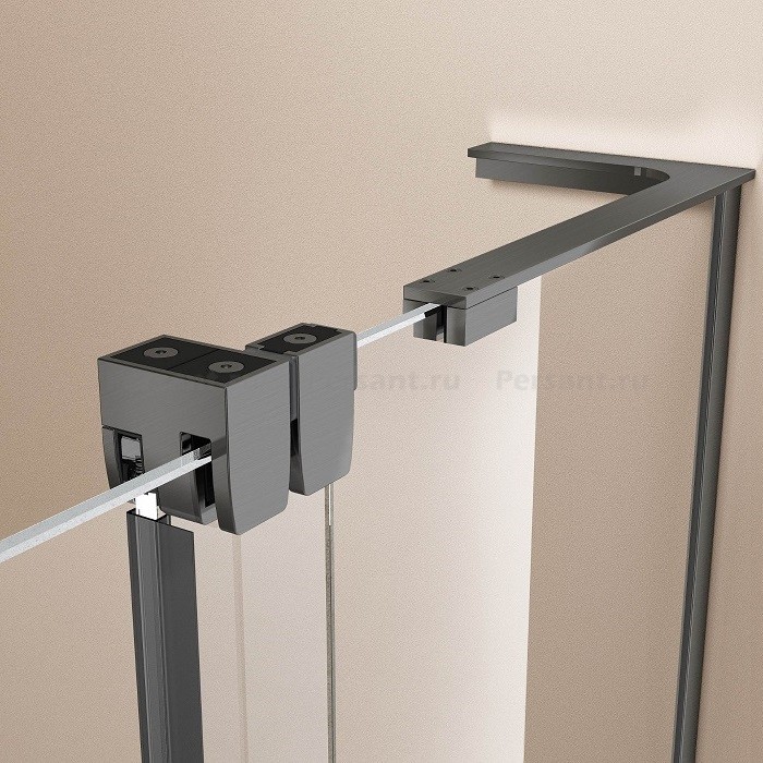 Душевая дверь Vincea Walk-In 120 VDS-4WSL120CLGM-R правая, вороненая сталь, стекло прозрачное