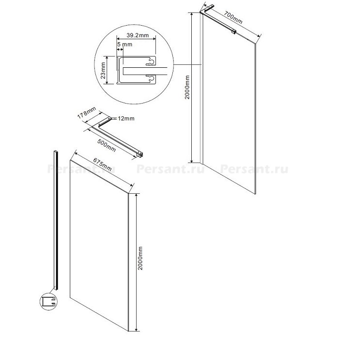 Душевая перегородка Vincea Walk-In 70 VLSW-1H700CL профиль хром, прозрачное стекло