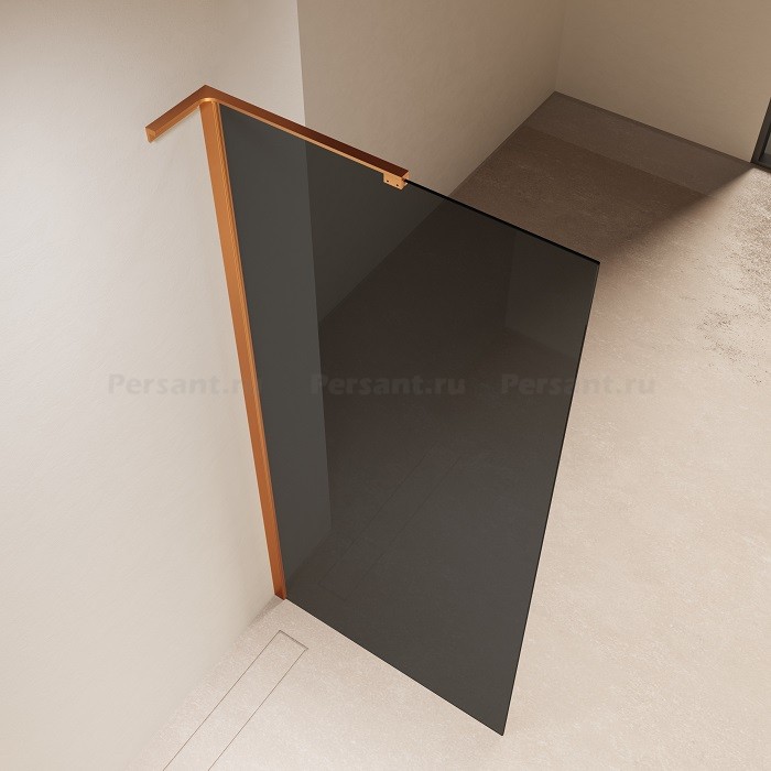 Душевая перегородка Vincea Walk-In 90 VLSW-1H900CGBC профиль медь, тонированное стекло