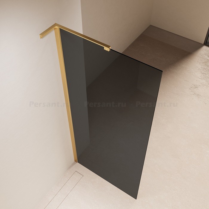 Душевая перегородка Vincea Walk-In 110 VLSW-1H110CGG золото брашированное, тонированное стекло
