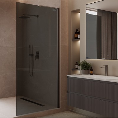 Душевая перегородка Vincea Walk-In 100 VLSW-1H100CGGM вороненая сталь, тонированное стекло