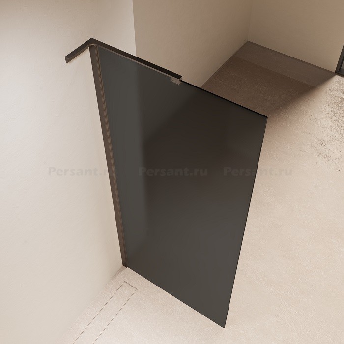 Душевая перегородка Vincea Walk-In 100 VLSW-1H100GFB профиль черный, матовое тонированное стекло