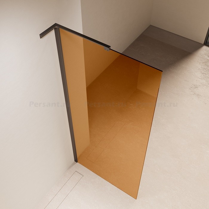 Душевая перегородка Vincea Walk-In 100 VLSW-1H100GSB профиль черный, стекло янтарь