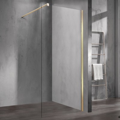 Душевая перегородка Vincea Walk-In 90 VSW-1H900CLG золото брашированное, прозрачное стекло