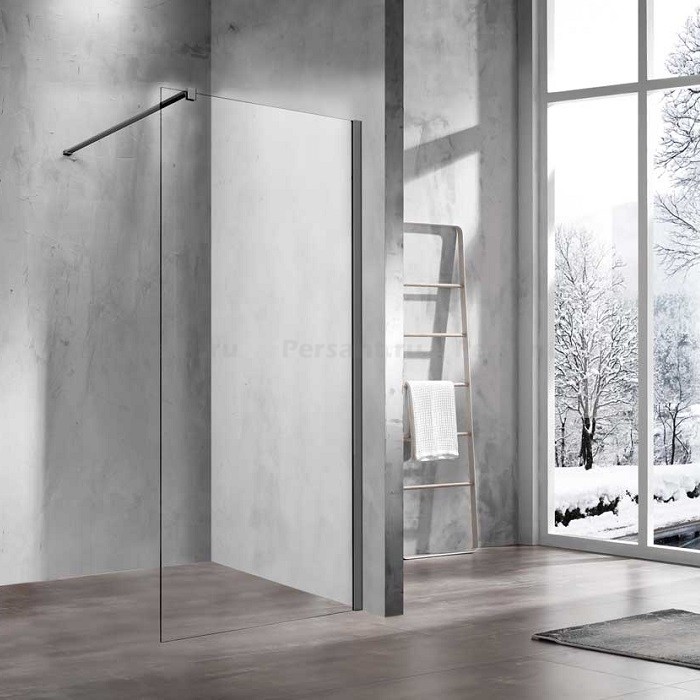 Душевая перегородка Vincea Walk-In 100 VSW-1H100CLGM вороненая сталь, прозрачное стекло