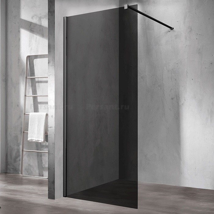 Душевая перегородка Vincea Walk-In 110 VSW-1H110CGB профиль черный, тонированное стекло
