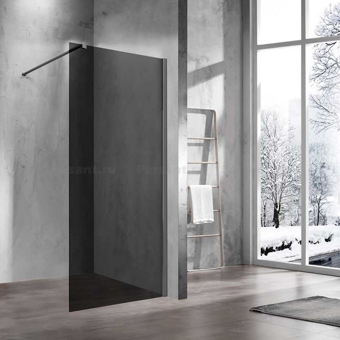 Душевая перегородка Vincea Walk-In 110 VSW-1H110CGGM вороненая сталь, тонированное стекло