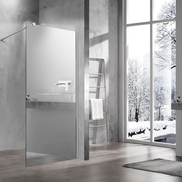 Душевая перегородка Vincea Walk-In 100 VSW-1H100MR профиль хром, зеркальное стекло