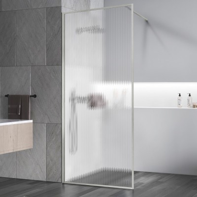 Душевая перегородка Vincea Walk-In 110 VSW-1HP110FLBN профиль никель, рифленое стекло
