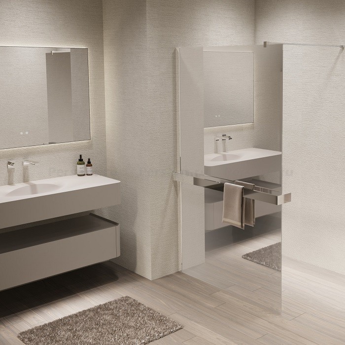 Душевая перегородка Vincea Walk-In 100 VSW-1HR100MR профиль хром, зеркальное стекло