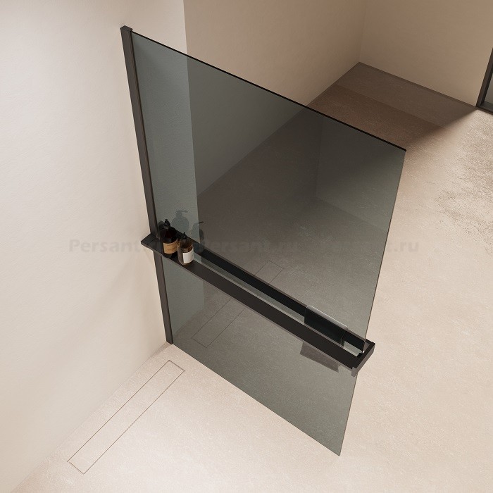 Душевая перегородка Vincea Walk-In 90 VSW-1HR900MRGM вороненая сталь, зеркальное стекло