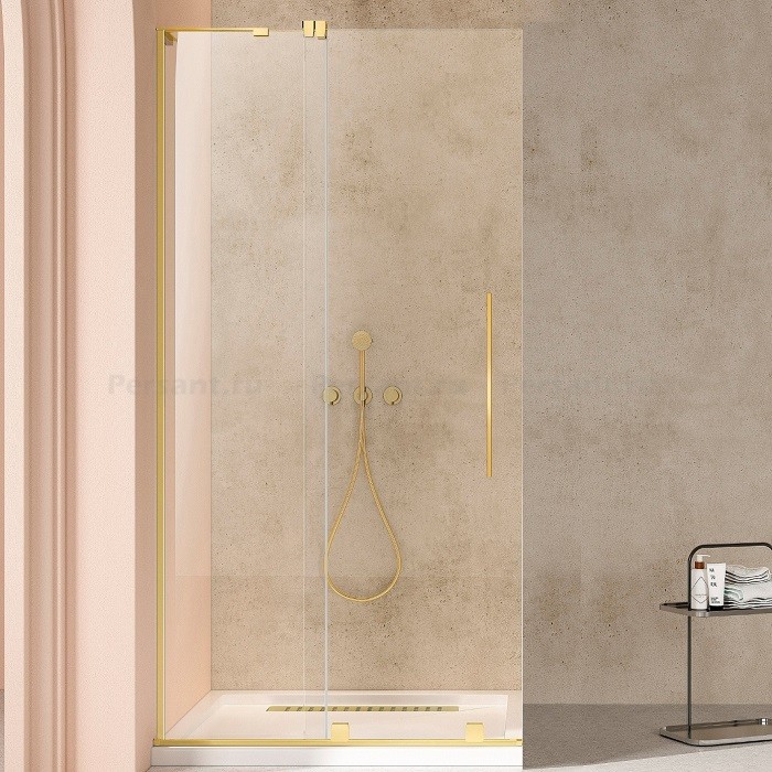 Душевая перегородка Vincea Walk-In 120 VSW-4WSL120CLG-L золото, прозрачное стекло, левосторонняя