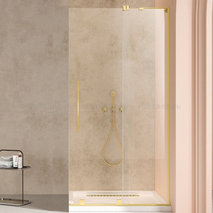 Душевая перегородка Vincea Walk-In 120 VSW-4WSL120CLG-R золото, прозрачное стекло, правосторонняя