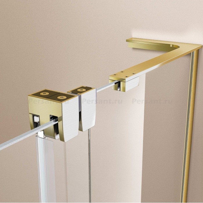 Душевая перегородка Vincea Walk-In 120 VSW-4WSL120CLG-R золото, прозрачное стекло, правосторонняя