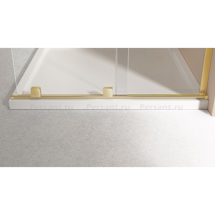 Душевая перегородка Vincea Walk-In 120 VSW-4WSL120CLG-R золото, прозрачное стекло, правосторонняя