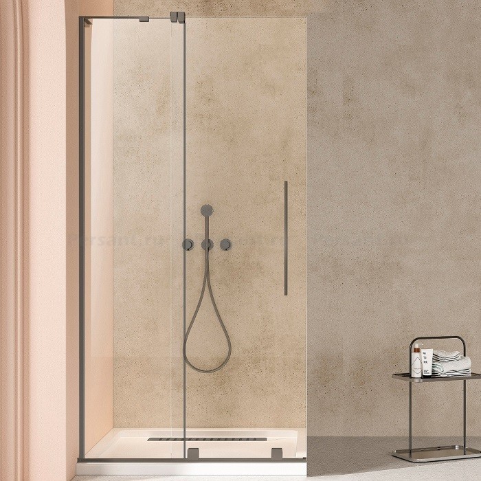 Душевая перегородка Vincea Walk-In 120 VSW-4WSL120CLGM-L вороненая сталь, прозрачное стекло, левосторонняя