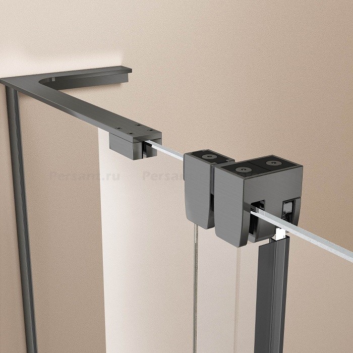Душевая перегородка Vincea Walk-In 120 VSW-4WSL120CLGM-L вороненая сталь, прозрачное стекло, левосторонняя