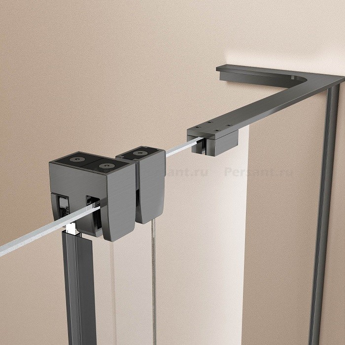 Душевая перегородка Vincea Walk-In 120 VSW-4WSL120CLGM-R вороненая сталь, прозрачное стекло, правосторонняя