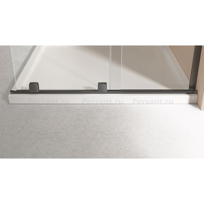 Душевая перегородка Vincea Walk-In 120 VSW-4WSL120CLGM-R вороненая сталь, прозрачное стекло, правосторонняя