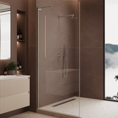 Душевая перегородка Vincea Walk-In 90 VSWL-7HS900CLBN профиль никель, прозрачное стекло