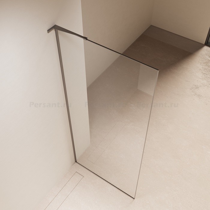 Душевая перегородка Vincea Walk-In 80 VSWL-7HS800CLGM вороненая сталь, прозрачное стекло