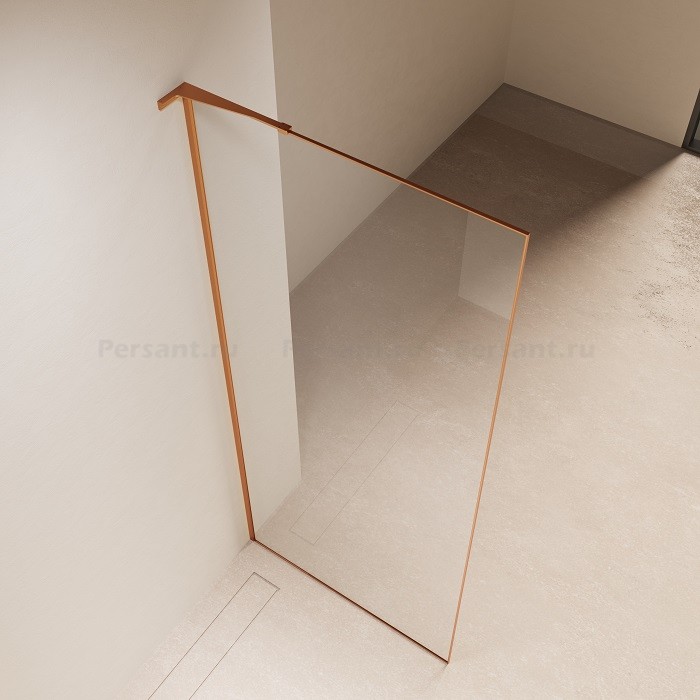 Душевая перегородка Vincea Walk-In 90 VSWL-7HS900CLBC медь брашированная, прозрачное стекло