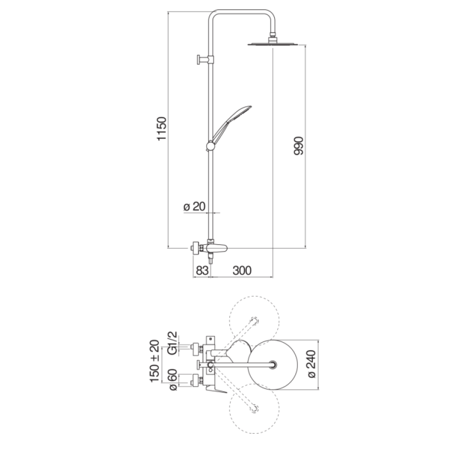 Душевая система Nobili Blues BS101130/60CR