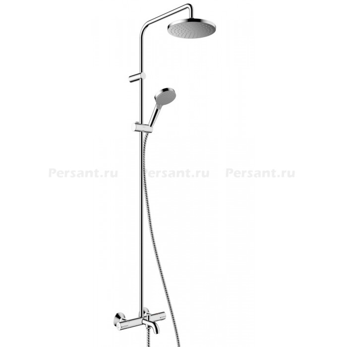 Душевая стойка для ванны Hansgrohe Vernis Blend 200 1jet 26079000 EcoSmart c термостатом, хром