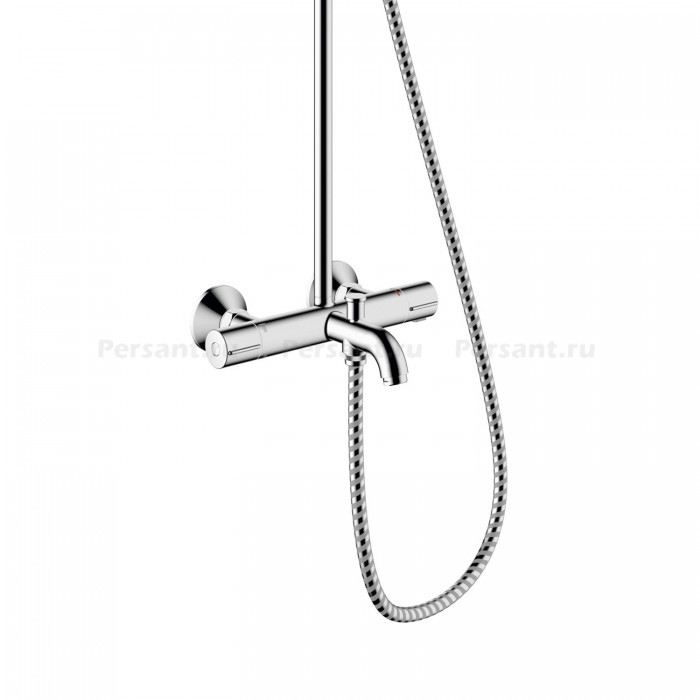 Душевая стойка для ванны Hansgrohe Vernis Blend 200 1jet 26079000 EcoSmart c термостатом, хром