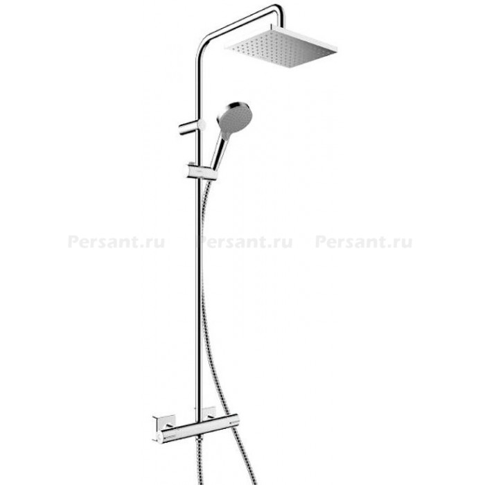 Душевая стойка Hansgrohe Vernis Shape 230 1jet 26097000 EcoSmart c термостатом, хром